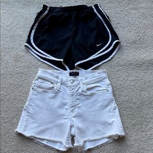 J. Crew Women's Crisp White Jean Shorts & one pair of Free Nike shorts
